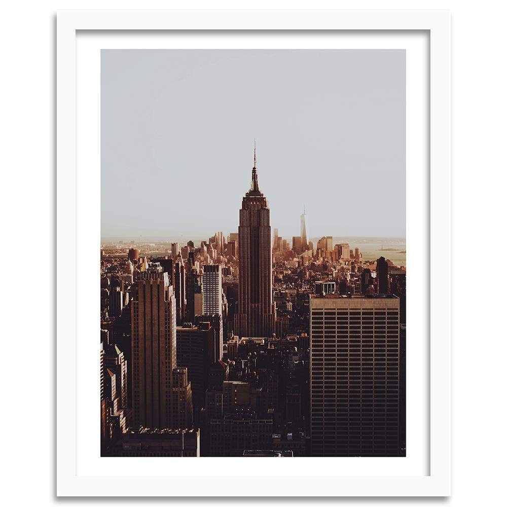 Glezna baltā rāmī - New York Empire State Building Home Trends DECO