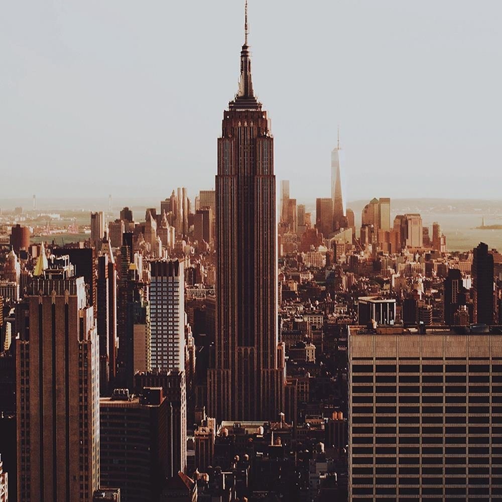 Glezna baltā rāmī - New York Empire State Building Home Trends DECO