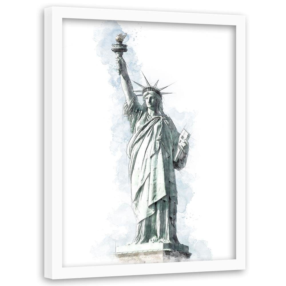 Glezna baltā rāmī - New York Grey Home Trends DECO