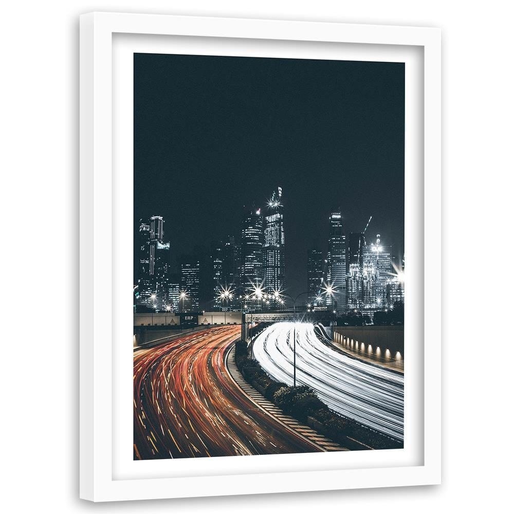 Glezna baltā rāmī - Night City Home Trends DECO