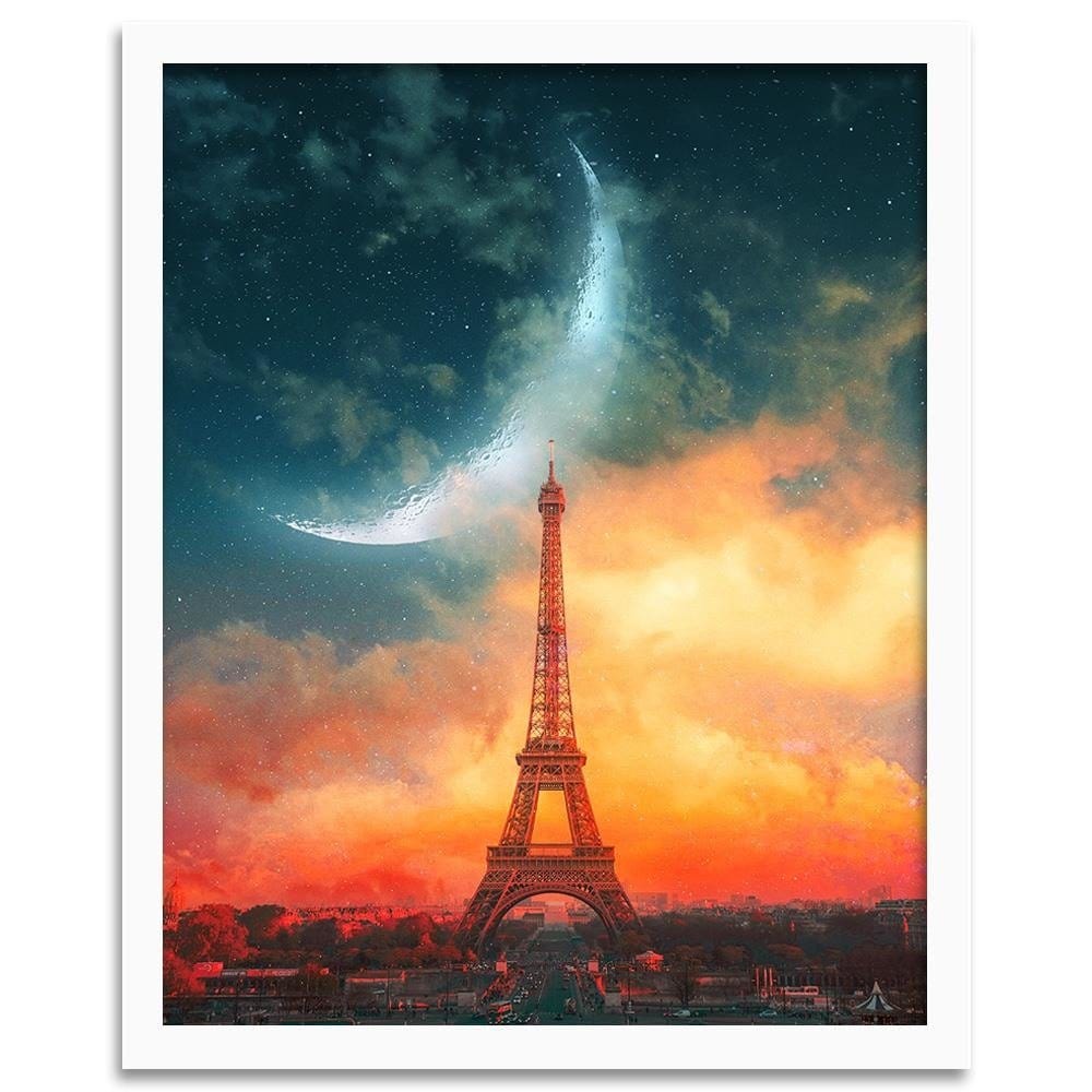 Glezna baltā rāmī - Night In Paris Home Trends DECO
