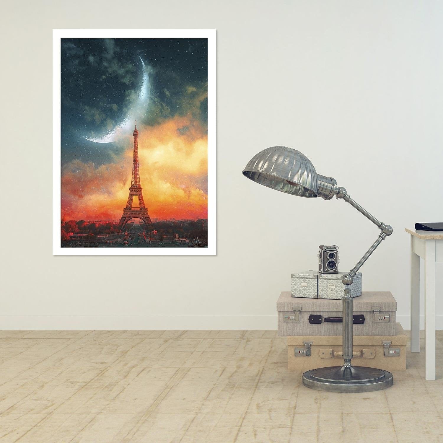 Glezna baltā rāmī - Night In Paris Home Trends DECO