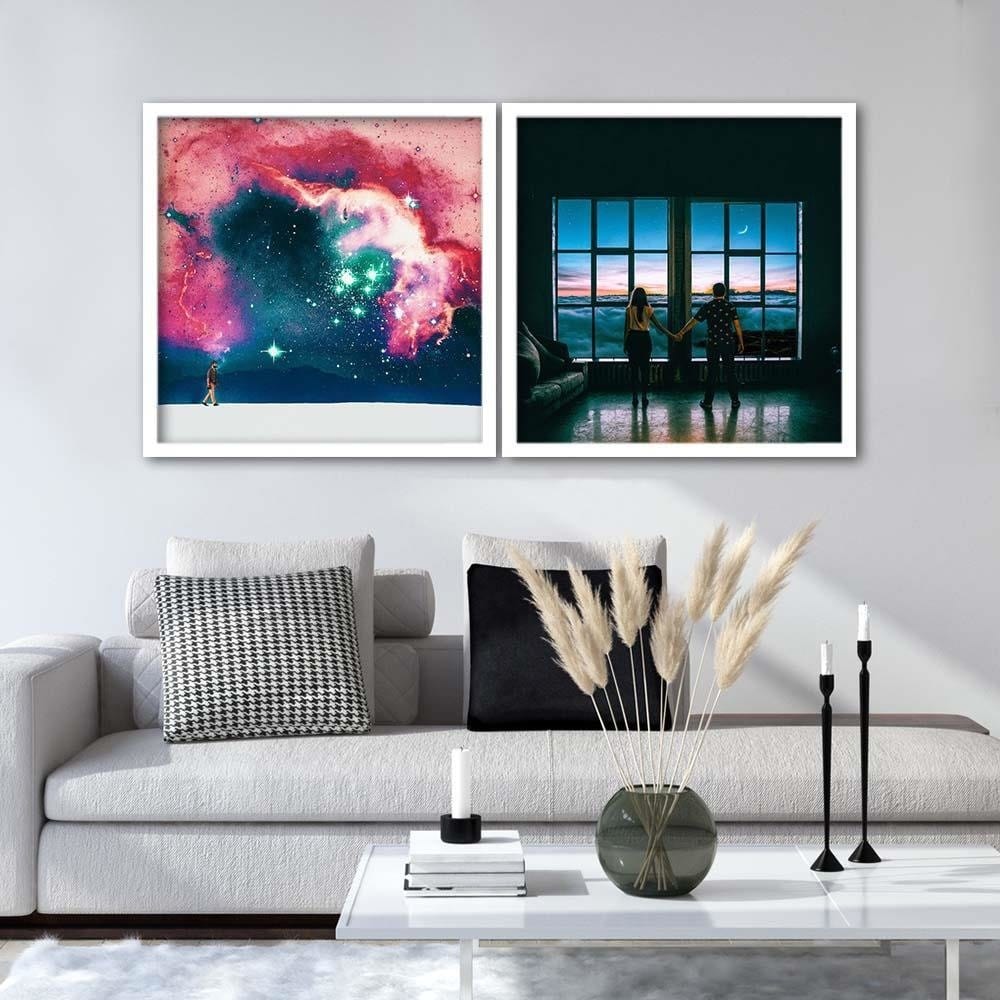 Glezna baltā rāmī - Night Religion Home Trends DECO