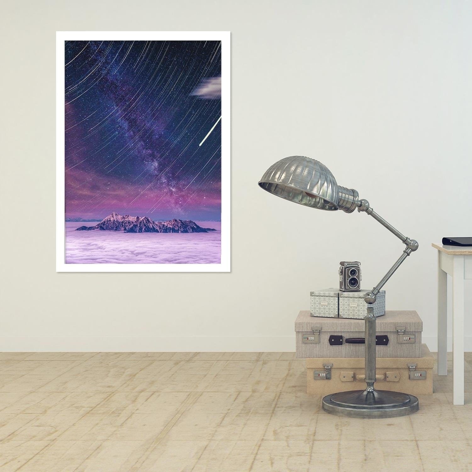 Glezna baltā rāmī - Night Shooting Stars Home Trends DECO