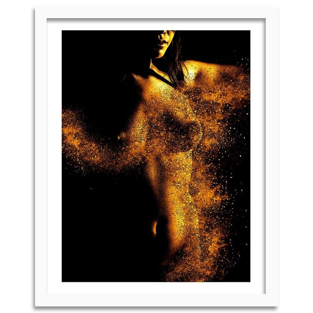Glezna baltā rāmī - Nudity In Gold Dust Home Trends DECO