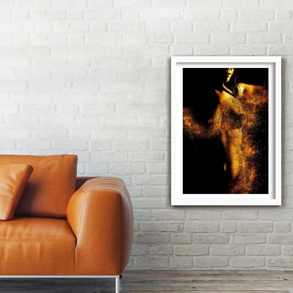 Glezna baltā rāmī - Nudity In Gold Dust Home Trends DECO