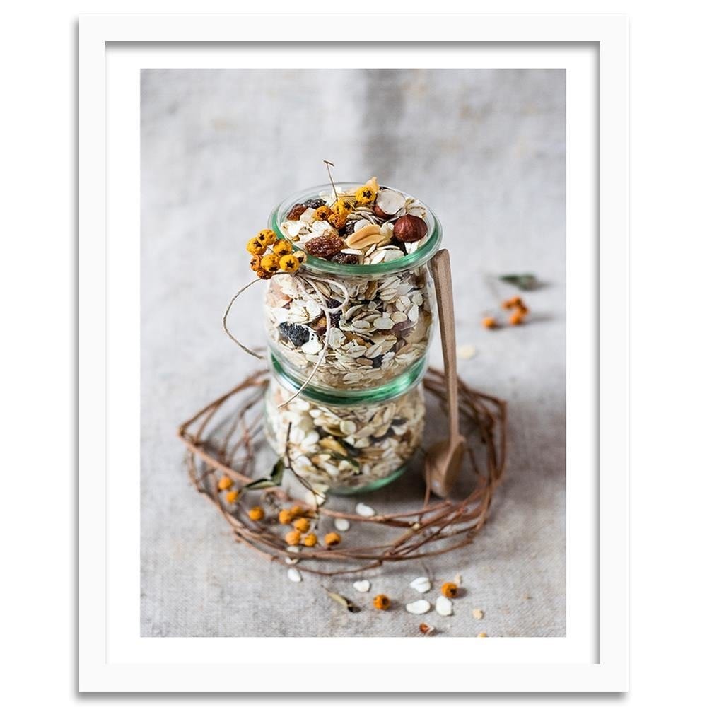 Glezna baltā rāmī - Oat Flakes Home Trends DECO