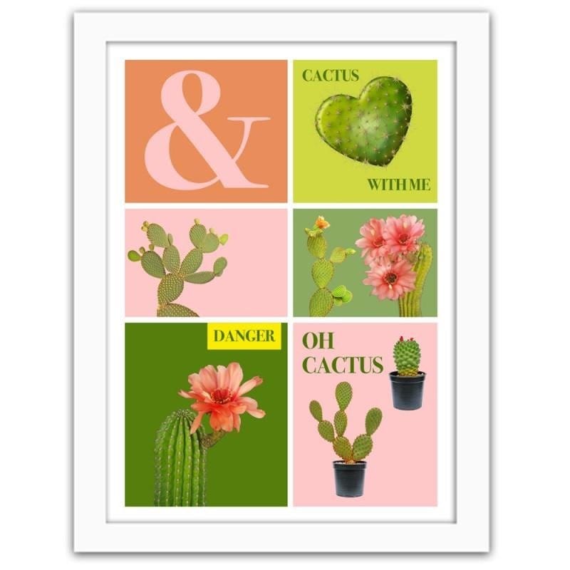 Glezna baltā rāmī - Oh, the cactus. Home Trends DECO