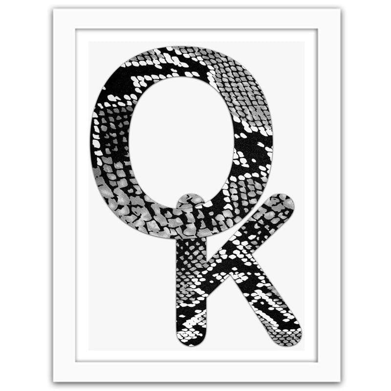 Glezna baltā rāmī - Okay - snake skin Home Trends DECO