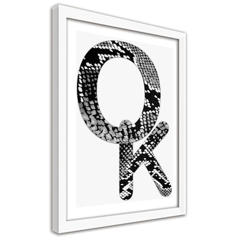 Glezna baltā rāmī - Okay - snake skin Home Trends DECO