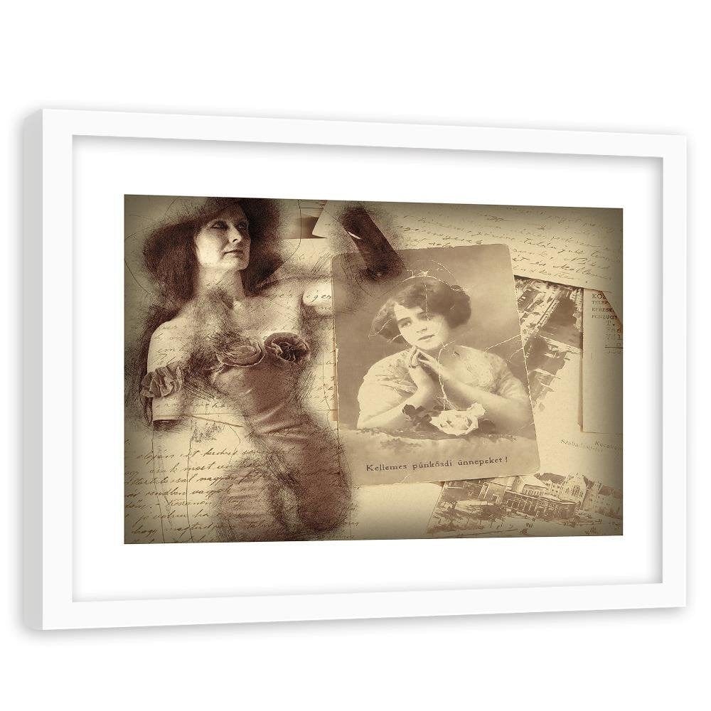 Glezna baltā rāmī - Old Photo Of A Woman Home Trends DECO