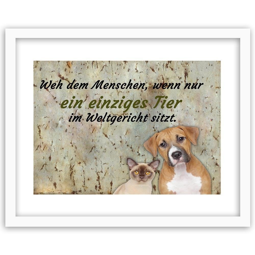 Glezna baltā rāmī - Operative Dog And Cat Home Trends DECO