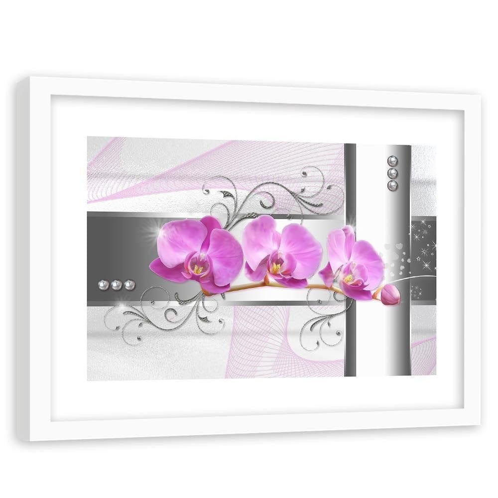 Glezna baltā rāmī - Orchids Abstraction 1 Home Trends DECO