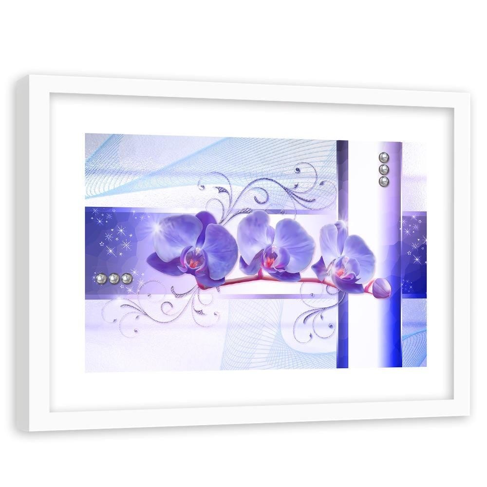 Glezna baltā rāmī - Orchids Abstraction 2 Home Trends DECO