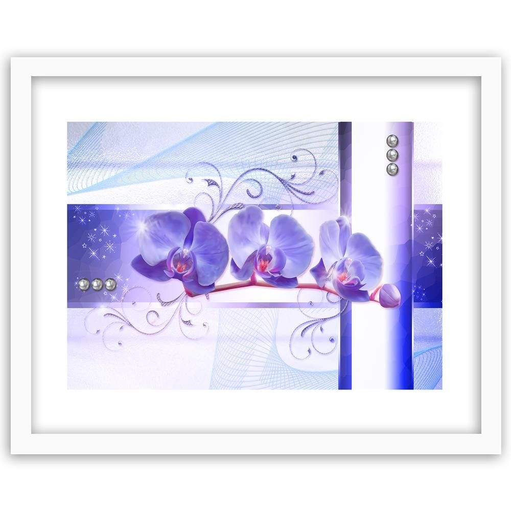 Glezna baltā rāmī - Orchids Abstraction 2 Home Trends DECO