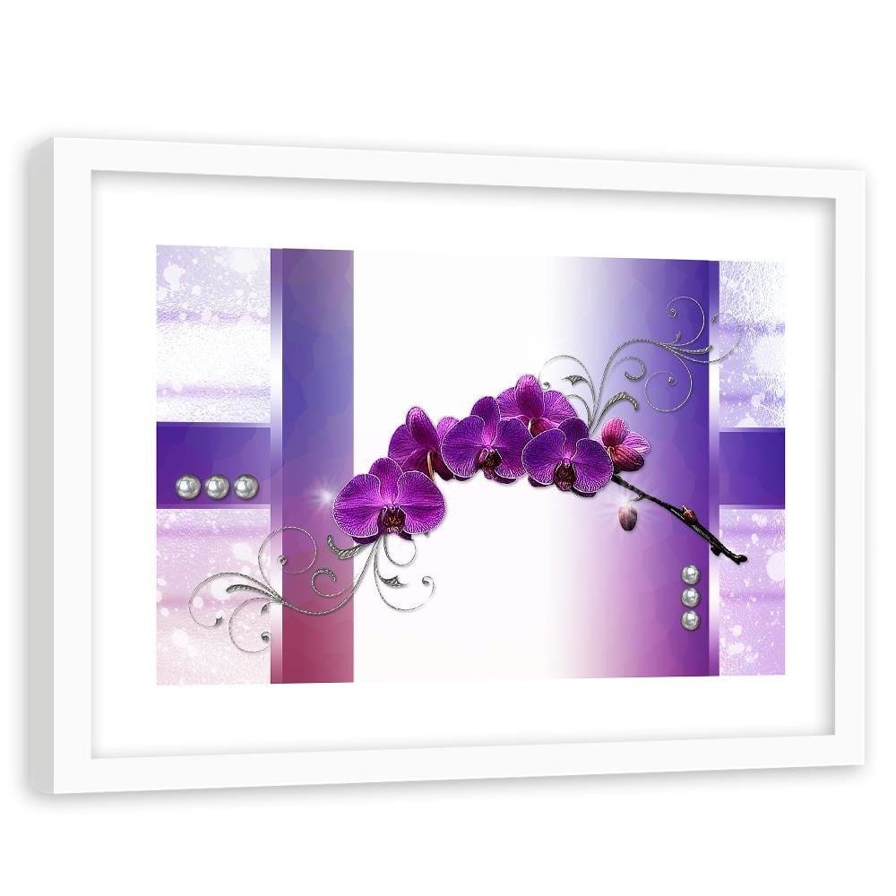 Glezna baltā rāmī - Orchids Abstraction 5 Home Trends DECO
