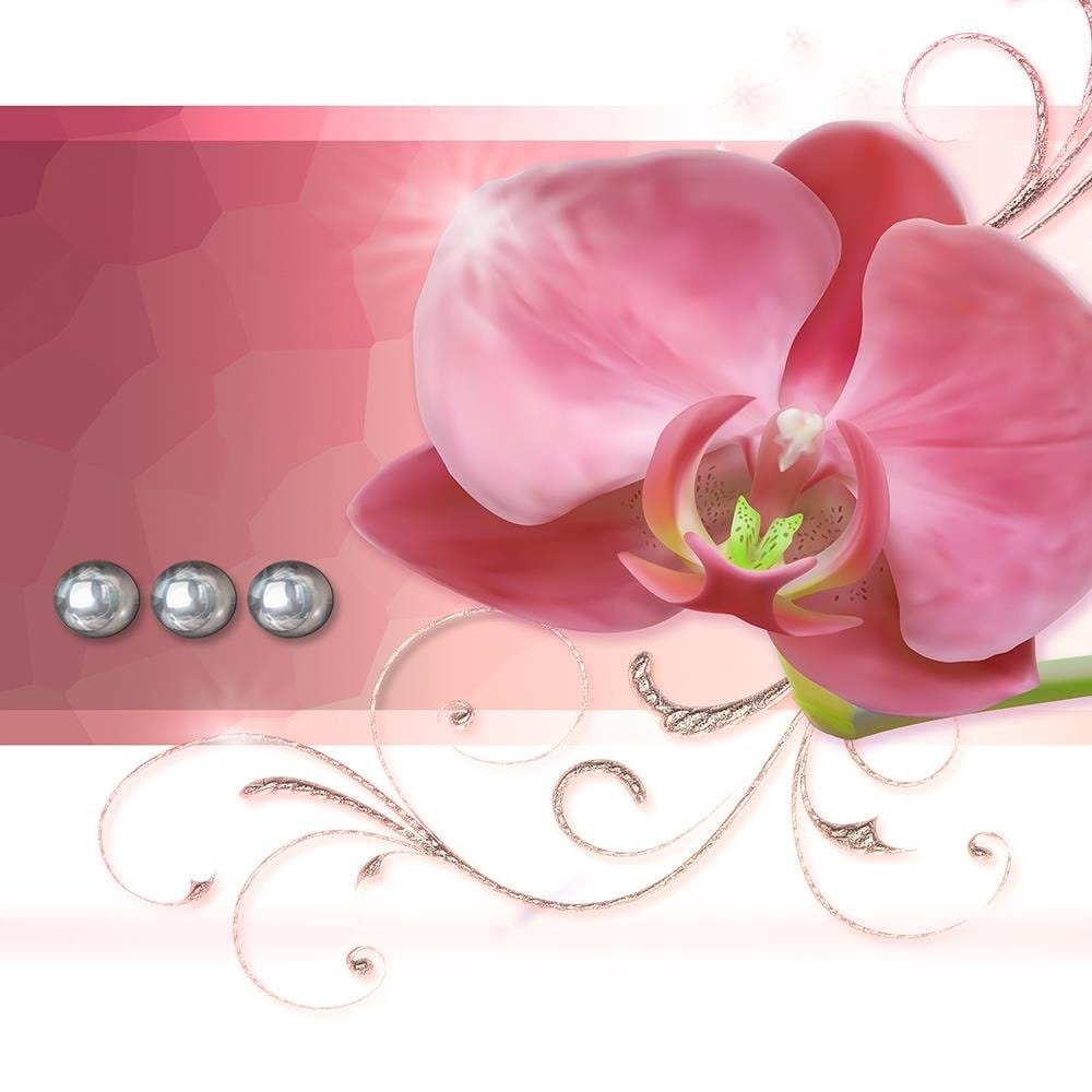 Glezna baltā rāmī - Orchids Abstraction Home Trends DECO