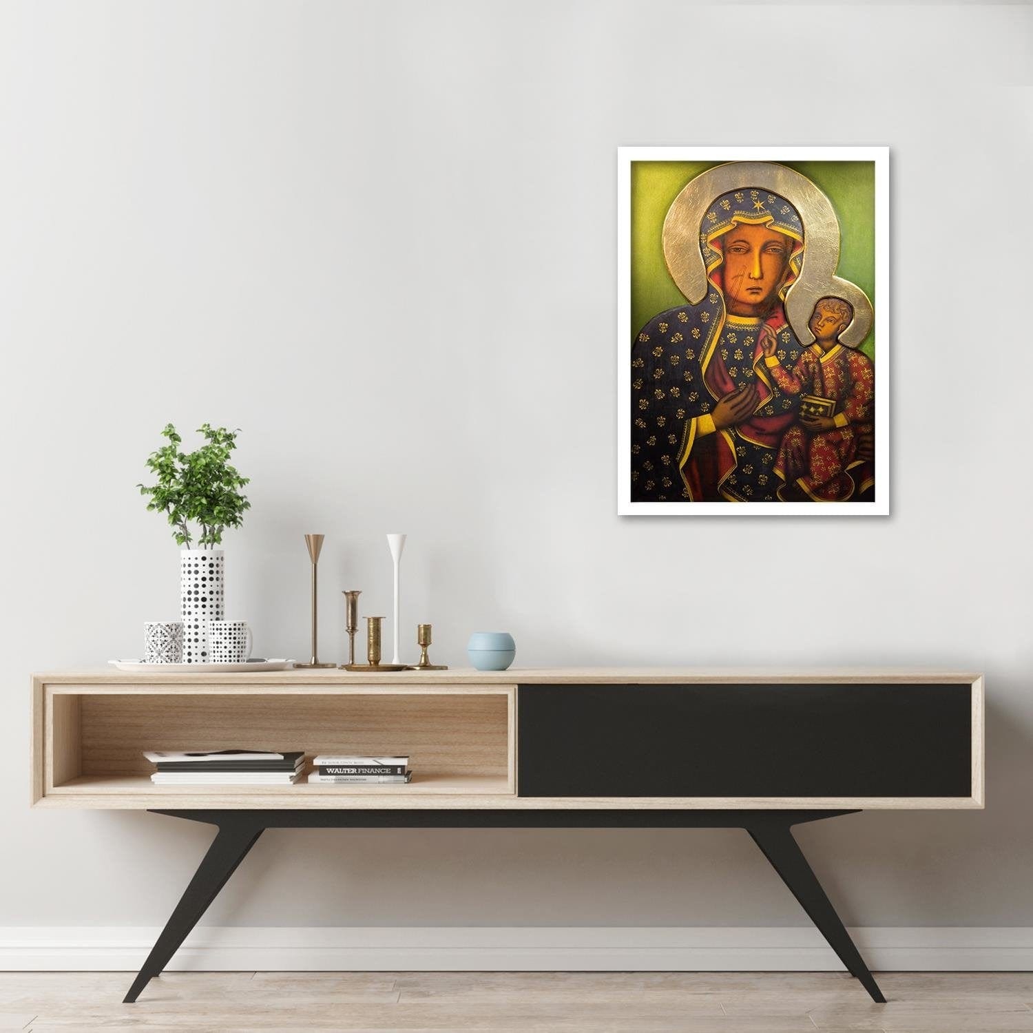 Glezna baltā rāmī - Our Lady Of Czestochowa Home Trends DECO