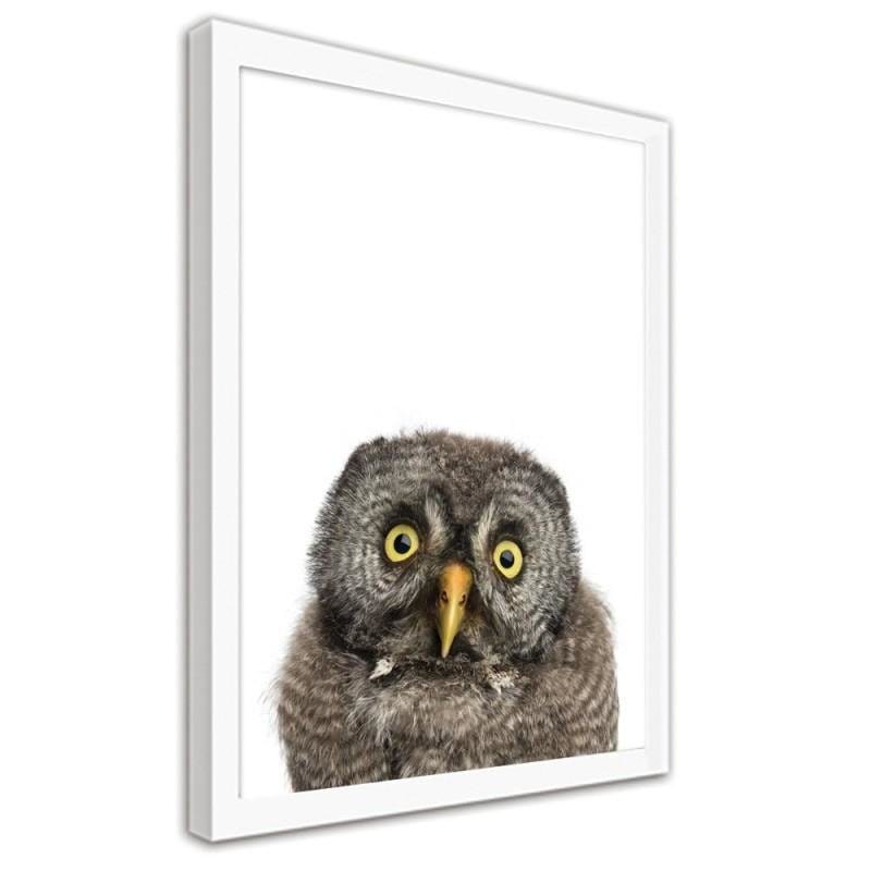 Glezna baltā rāmī - Owl Home Trends DECO