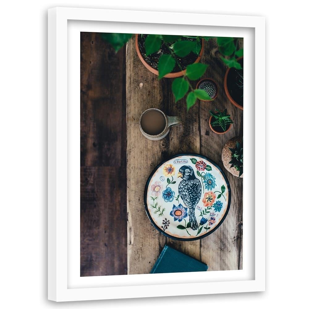 Glezna baltā rāmī - Painted Bird Home Trends DECO