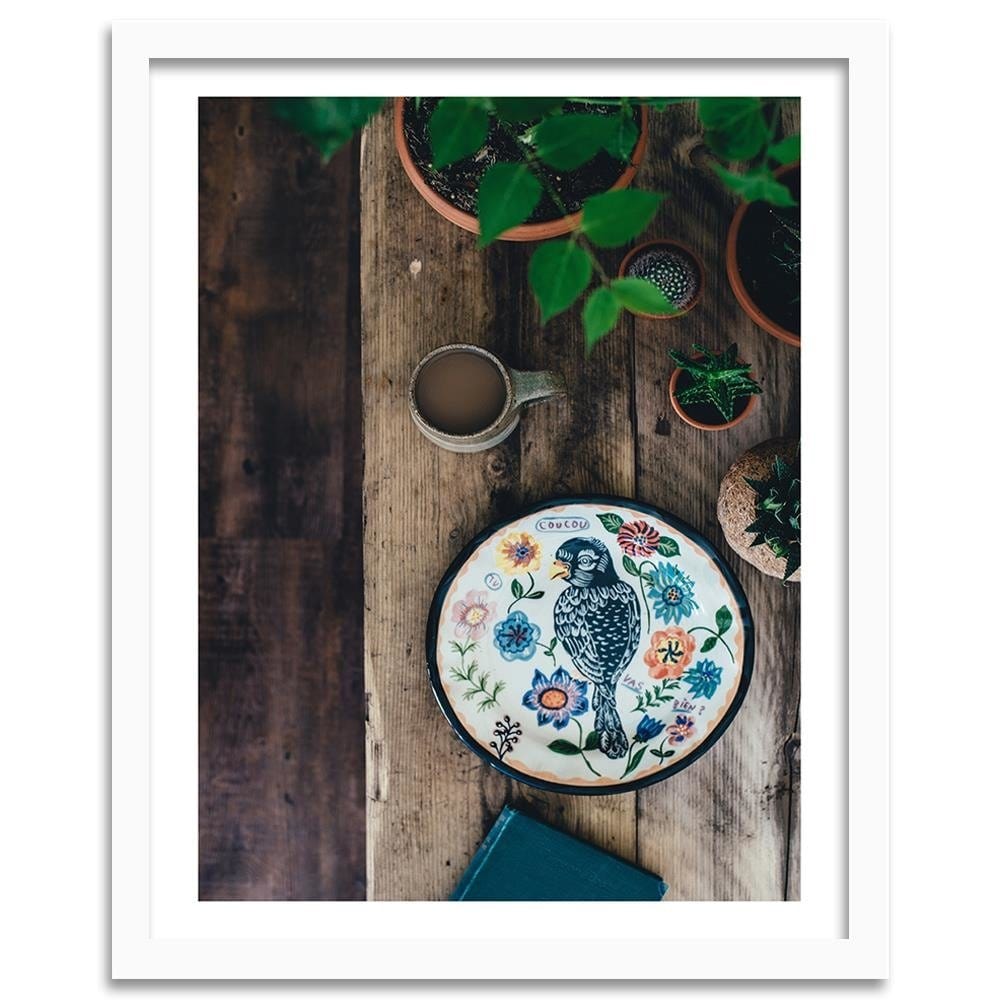 Glezna baltā rāmī - Painted Bird Home Trends DECO