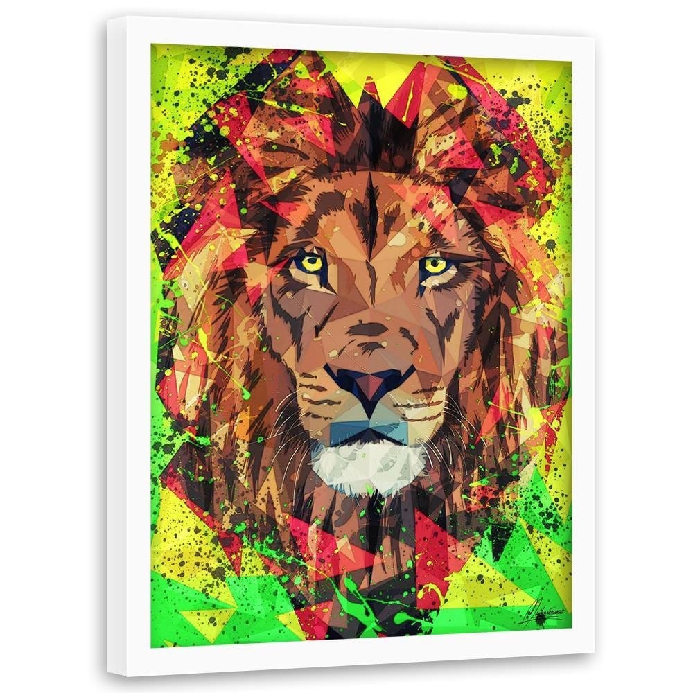 Glezna baltā rāmī - Painted Lion Home Trends DECO