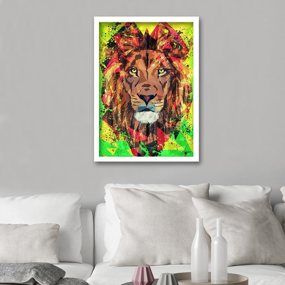 Glezna baltā rāmī - Painted Lion Home Trends DECO