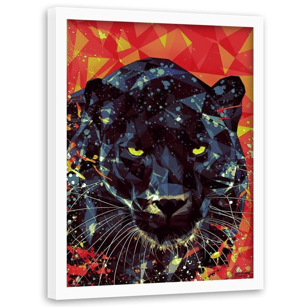 Glezna baltā rāmī - Painted Panther Home Trends DECO