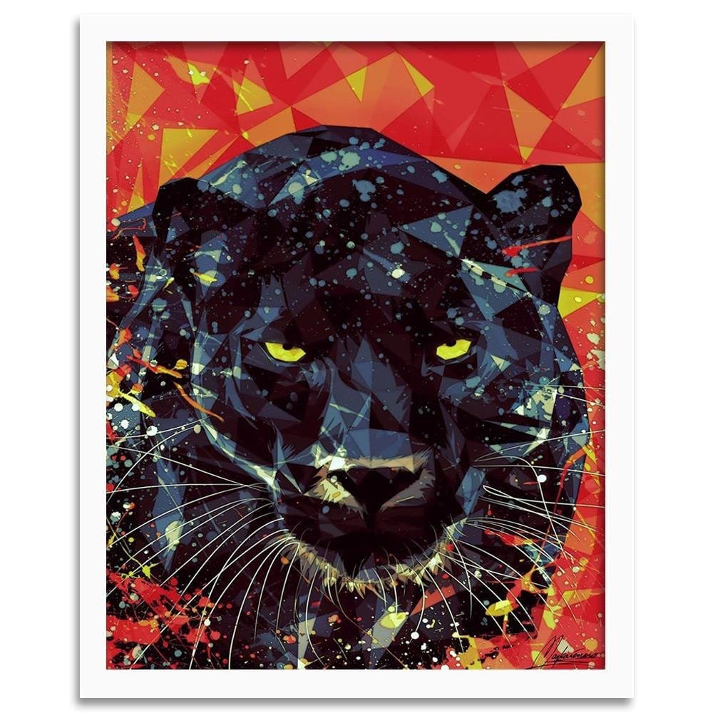 Glezna baltā rāmī - Painted Panther Home Trends DECO