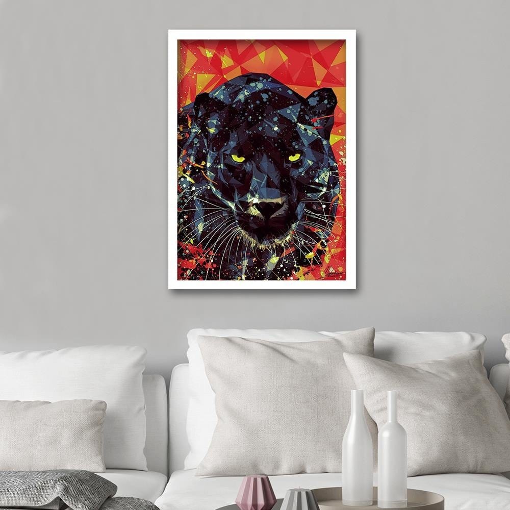 Glezna baltā rāmī - Painted Panther Home Trends DECO