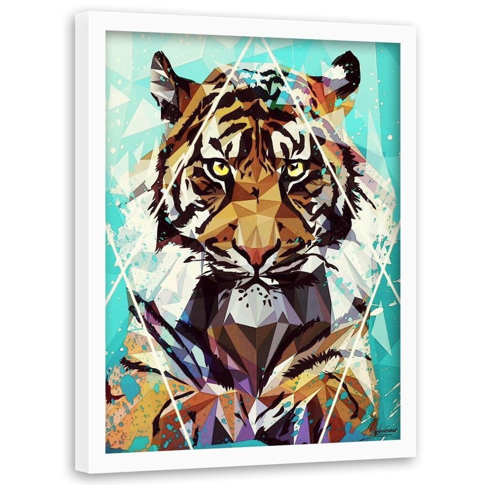 Glezna baltā rāmī - Painted Tiger Home Trends DECO