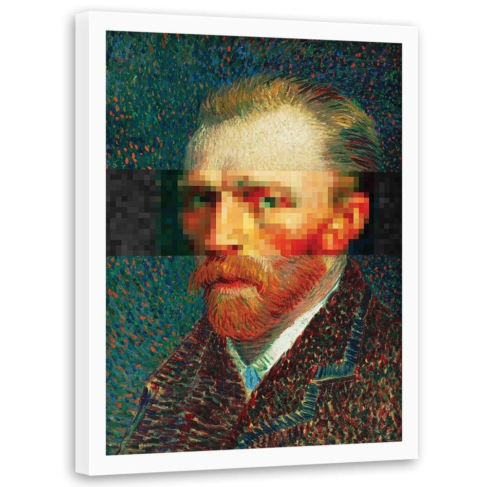 Glezna baltā rāmī - Painter Self-Portrait Image Blue Home Trends DECO