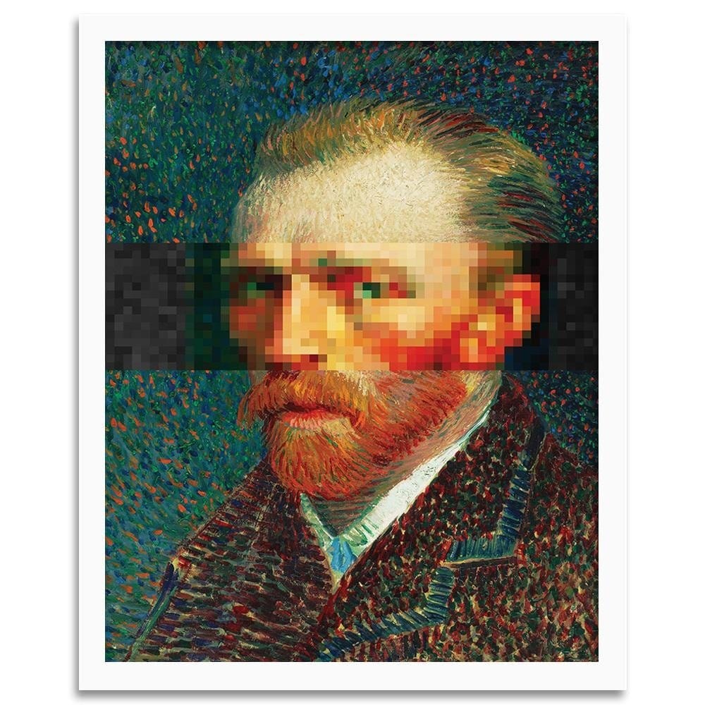 Glezna baltā rāmī - Painter Self-Portrait Image Blue Home Trends DECO