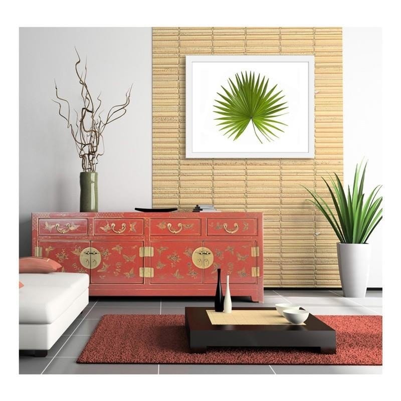 Glezna baltā rāmī - Palm leaf Home Trends DECO
