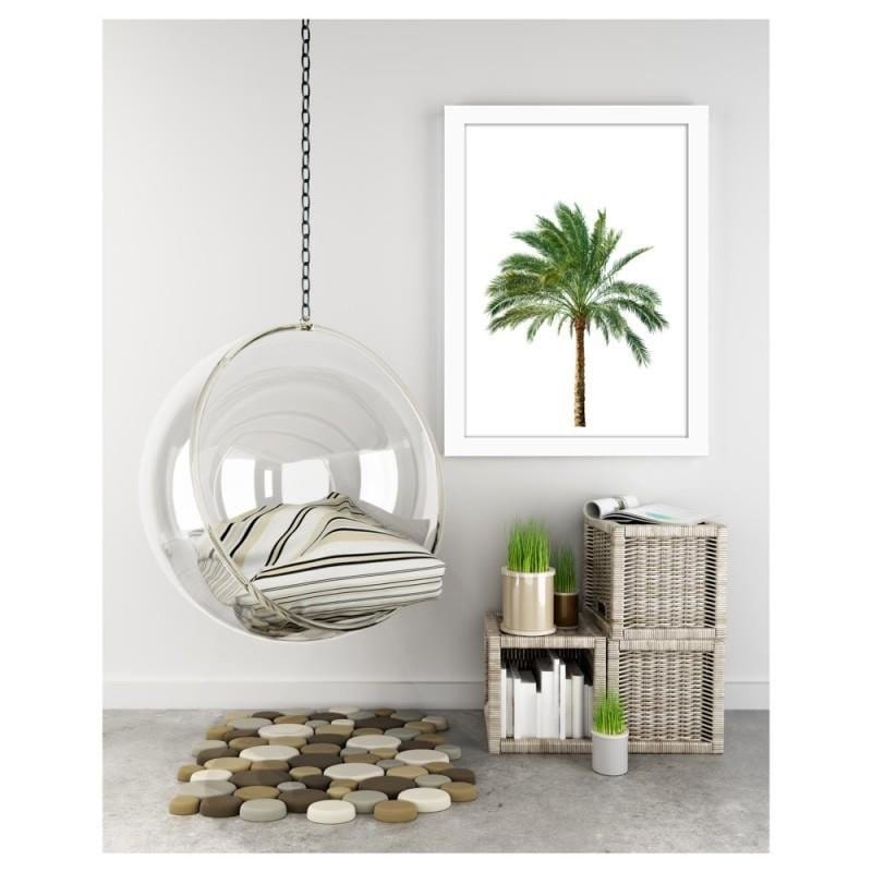 Glezna baltā rāmī - Palm on white background Home Trends DECO