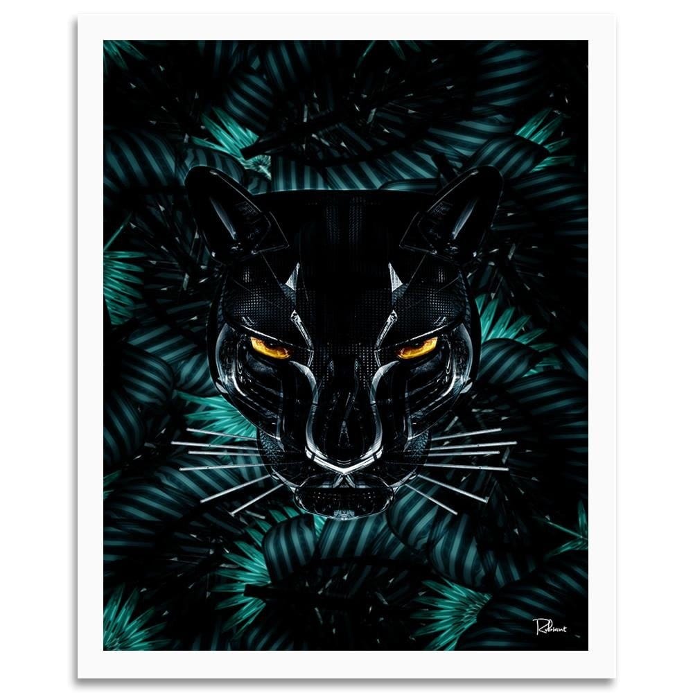 Glezna baltā rāmī - Panther Modern Black Home Trends DECO