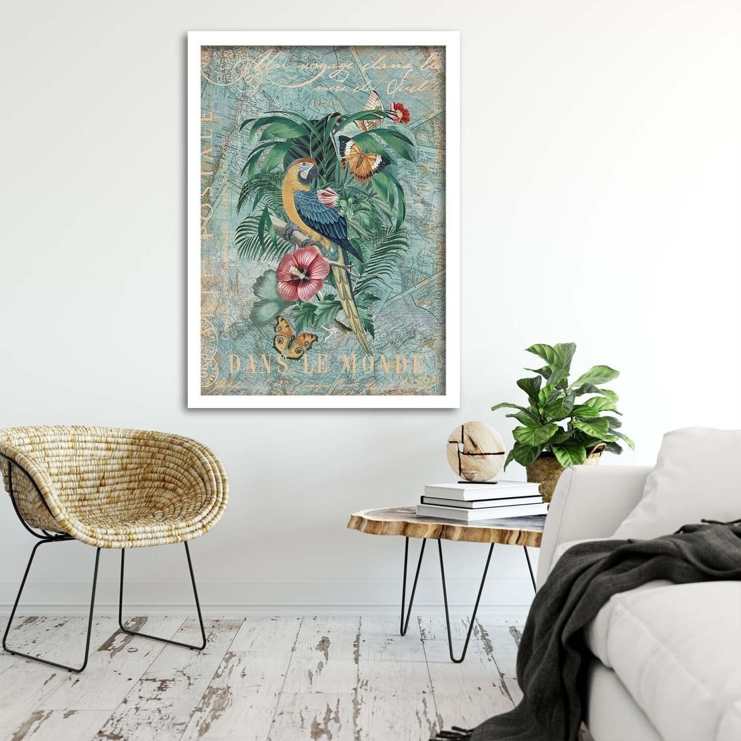 Glezna baltā rāmī - Paradise Climate Home Trends DECO