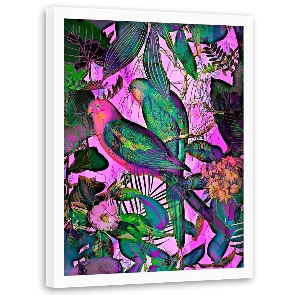 Glezna baltā rāmī - Paradise Parrots Home Trends DECO