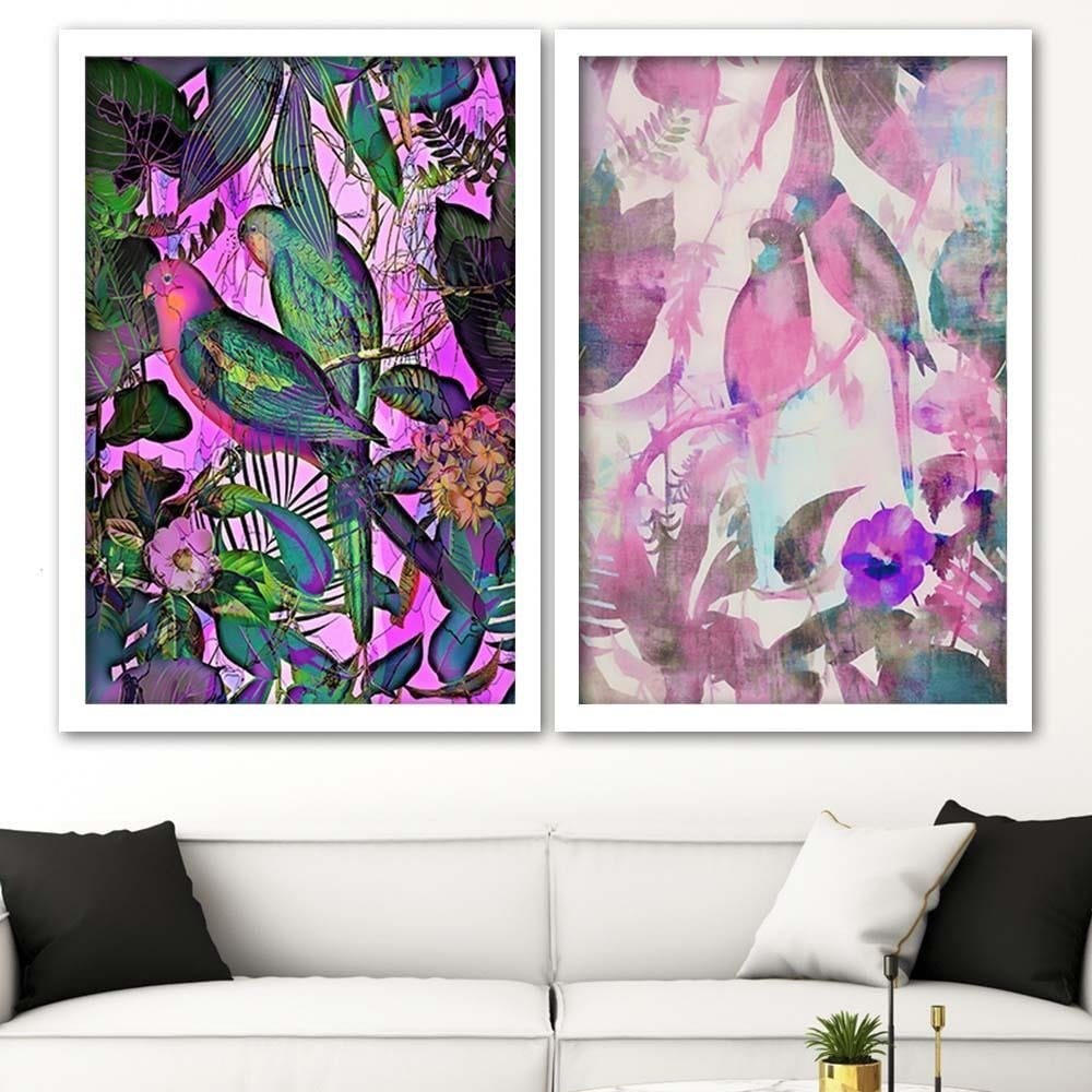 Glezna baltā rāmī - Paradise Parrots Home Trends DECO