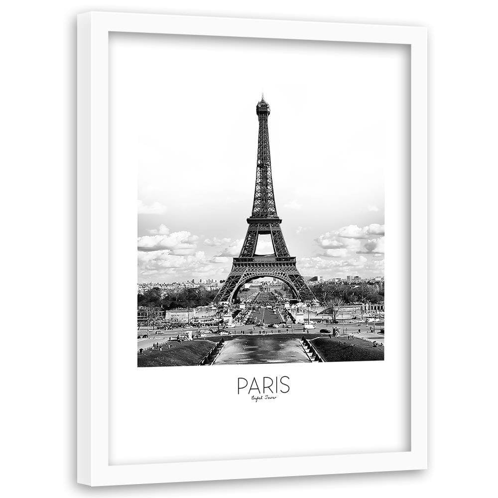 Glezna baltā rāmī - Paris Eiffel Tower Home Trends DECO