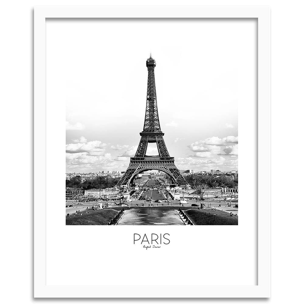 Glezna baltā rāmī - Paris Eiffel Tower Home Trends DECO