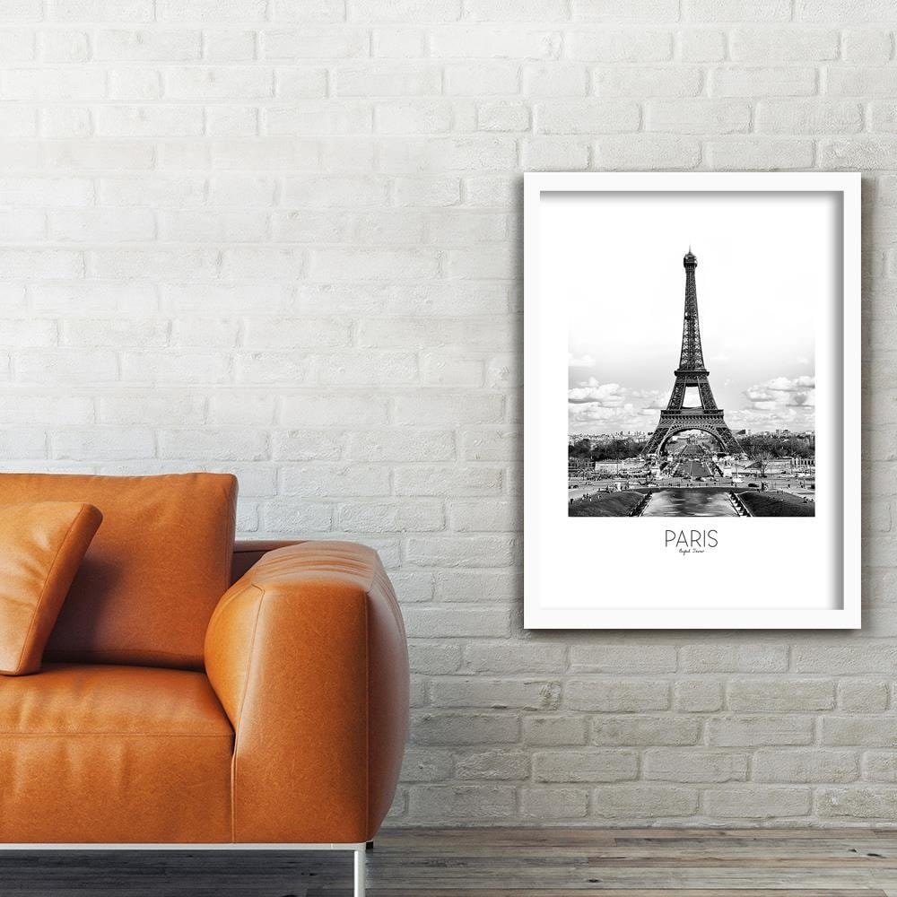 Glezna baltā rāmī - Paris Eiffel Tower Home Trends DECO