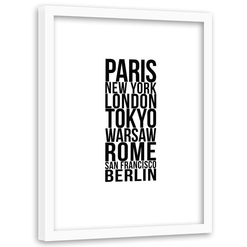 Glezna baltā rāmī - Paris London Tokyo Home Trends DECO