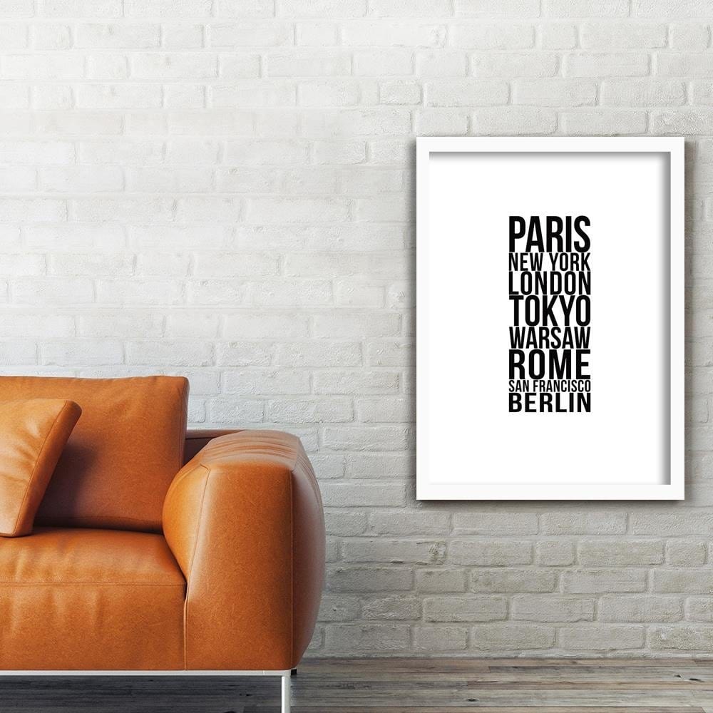 Glezna baltā rāmī - Paris London Tokyo Home Trends DECO