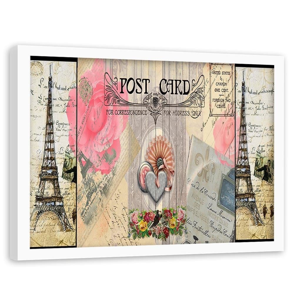 Glezna baltā rāmī - Paris Post Card Home Trends DECO