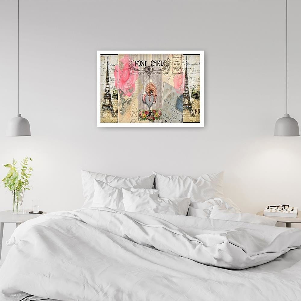 Glezna baltā rāmī - Paris Post Card Home Trends DECO