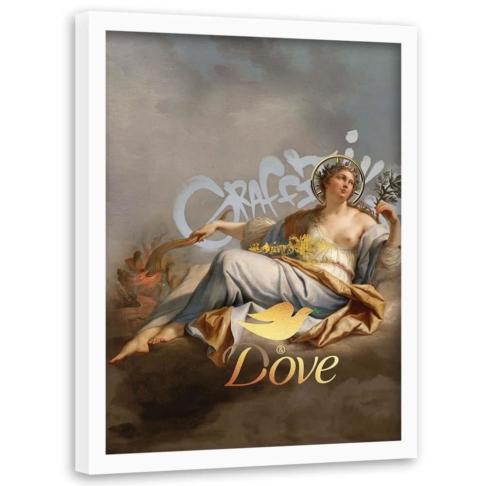 Glezna baltā rāmī - Peace And Love Home Trends DECO