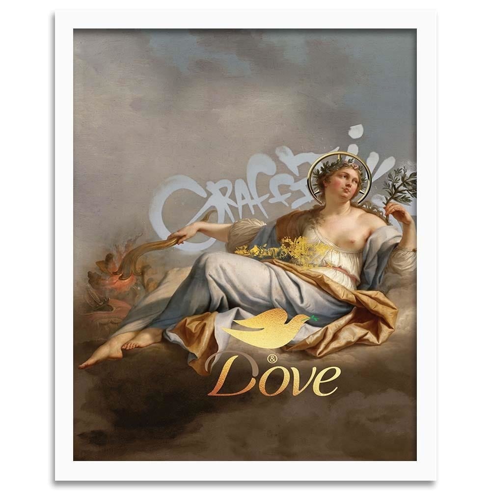 Glezna baltā rāmī - Peace And Love Home Trends DECO