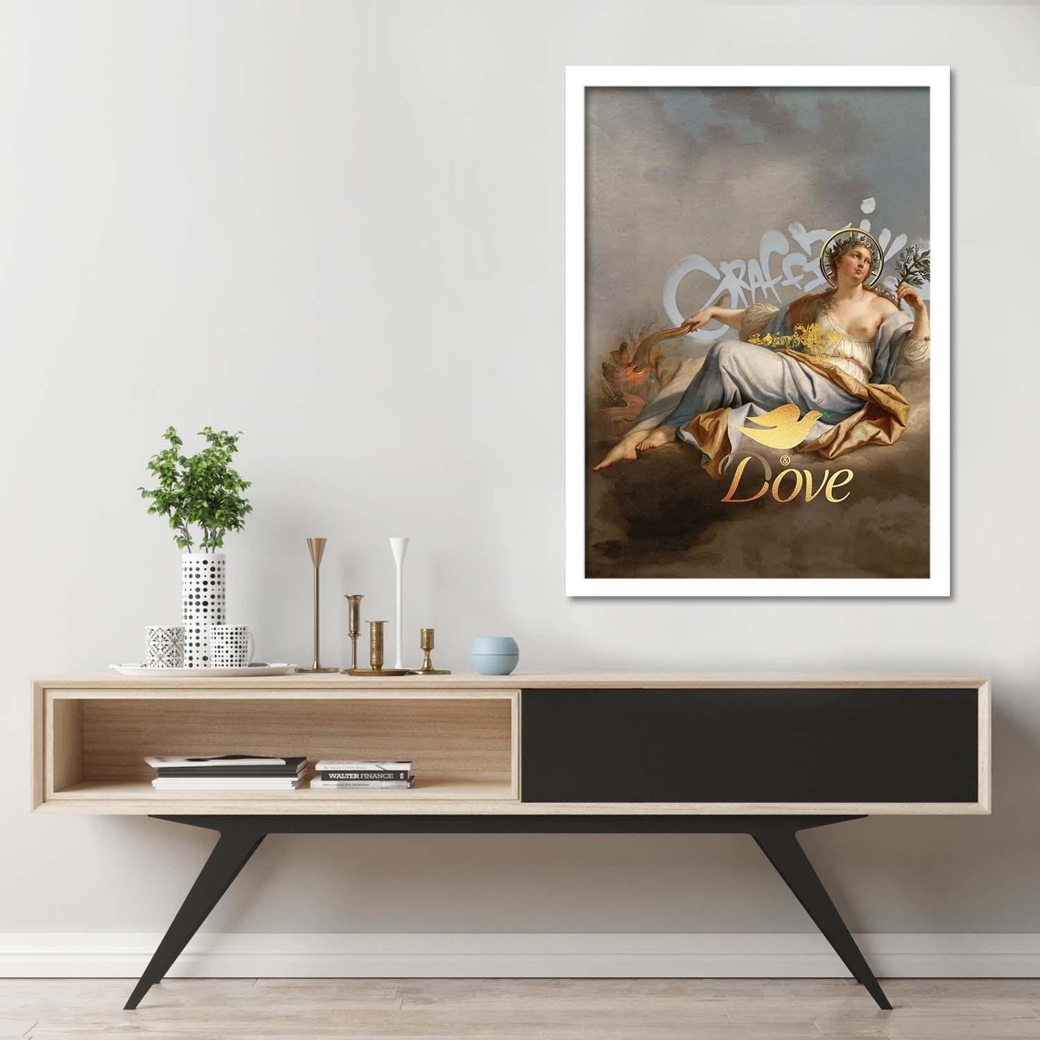 Glezna baltā rāmī - Peace And Love Home Trends DECO