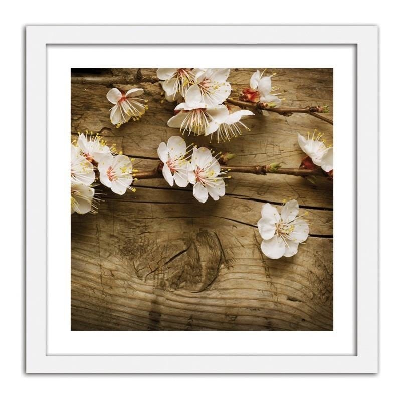 Glezna baltā rāmī - Peach flowers Home Trends DECO